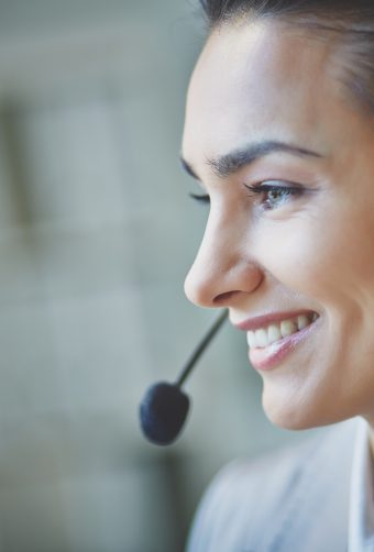 Pretty operator Young customer support representative